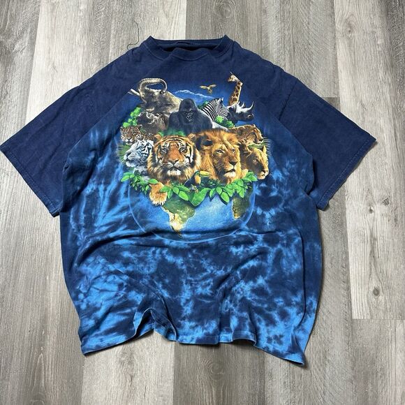 The Mountain Tigers Cats Jungle Graphic Tie Dye Shirt 2011 Medium All Over Print - Picture 1 of 6